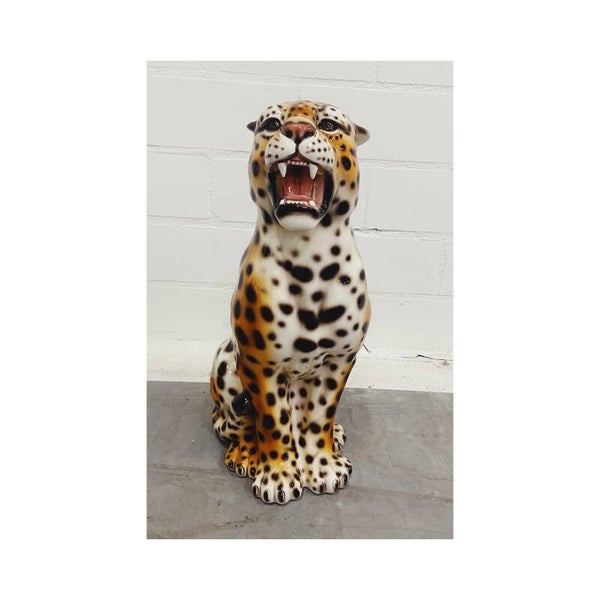 Vintage Cheetah Beeld Keramiek