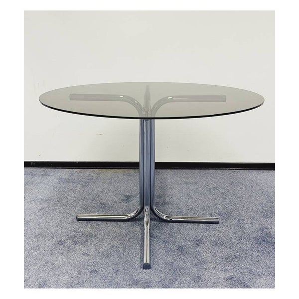 Vintage Italiaanse Eettafel met Rookglas