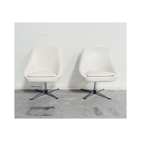 Draaifauteuil Wit Skai Leer