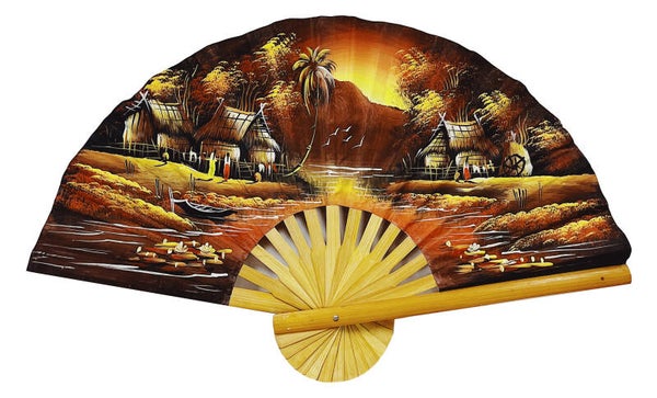 Vintage Waaier Handbeschilderd