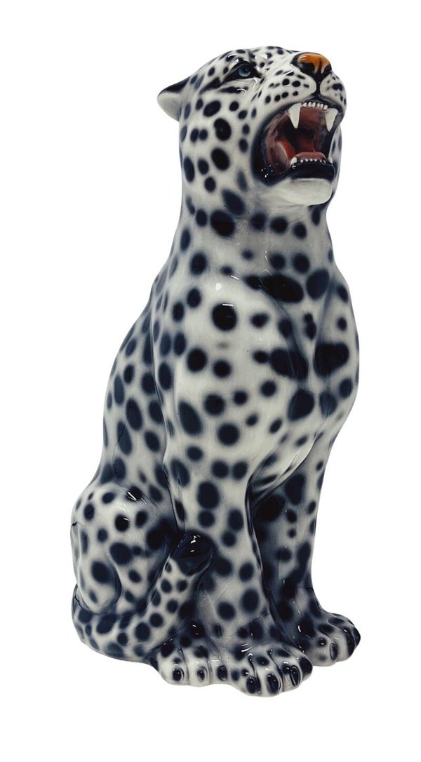 Luipaard Beeld Wit Keramiek