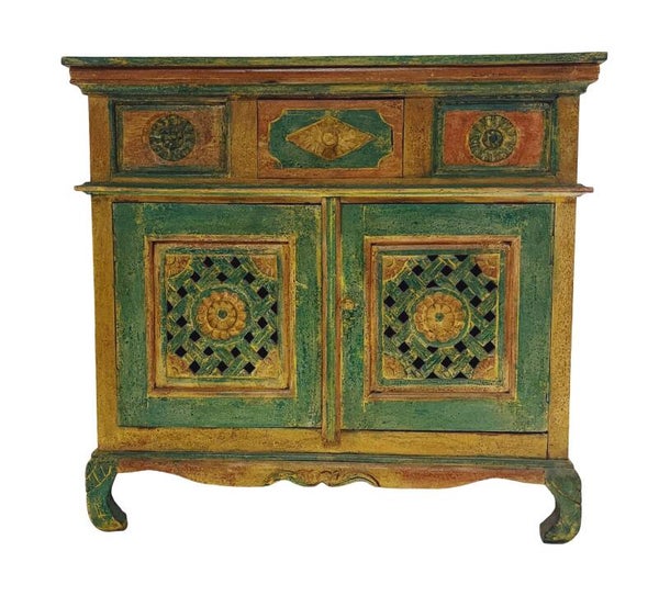 Indiase Antieke Kast met Houtsnijwerk