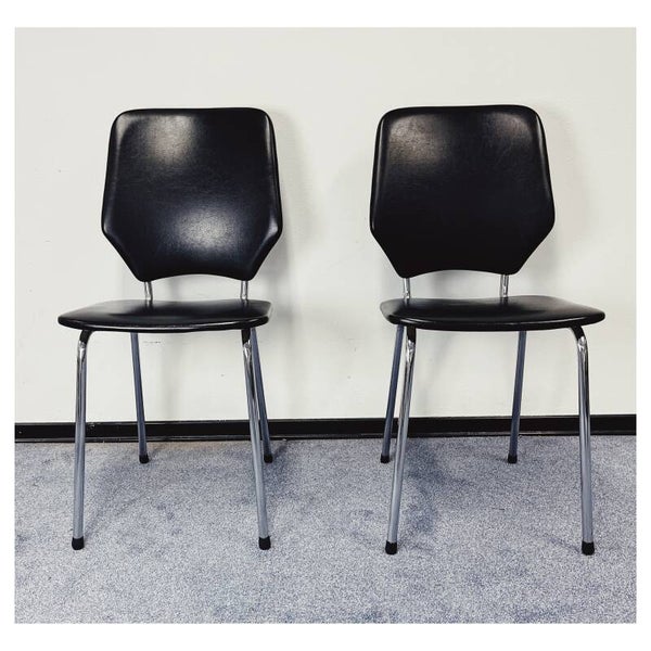 Vintage Skai Leren Stoelen Set