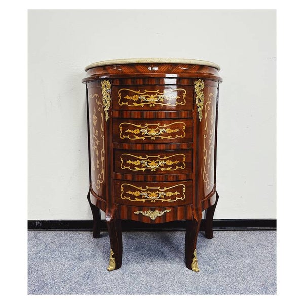 Louis XV Ladekast met Marmer Blad