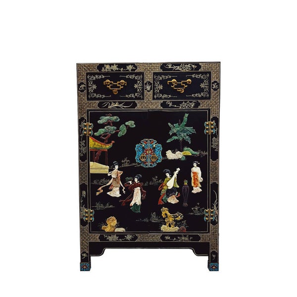 Kleurrijk Chinees Speksteen Wandkastje