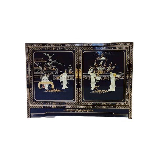 Vintage Chinees Dressoir met Handgeschilderde Taferelen