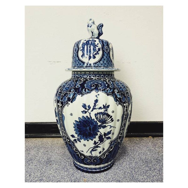 Dekselvaas Delftsblauw