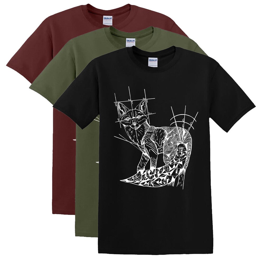 T-shirt comfortabel bedrukking geometrische vos