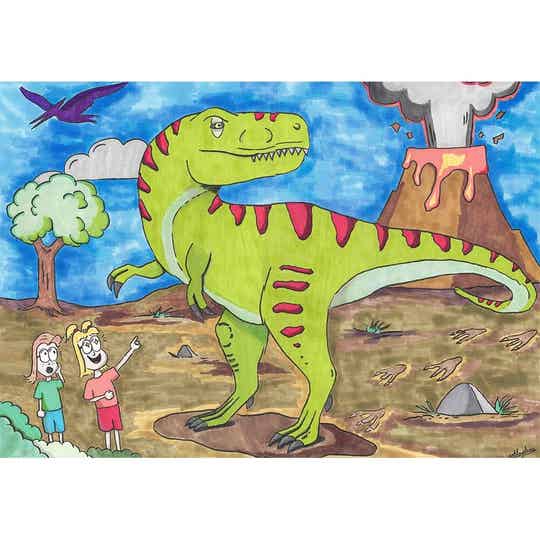 Poster Merel & Amber Dino's