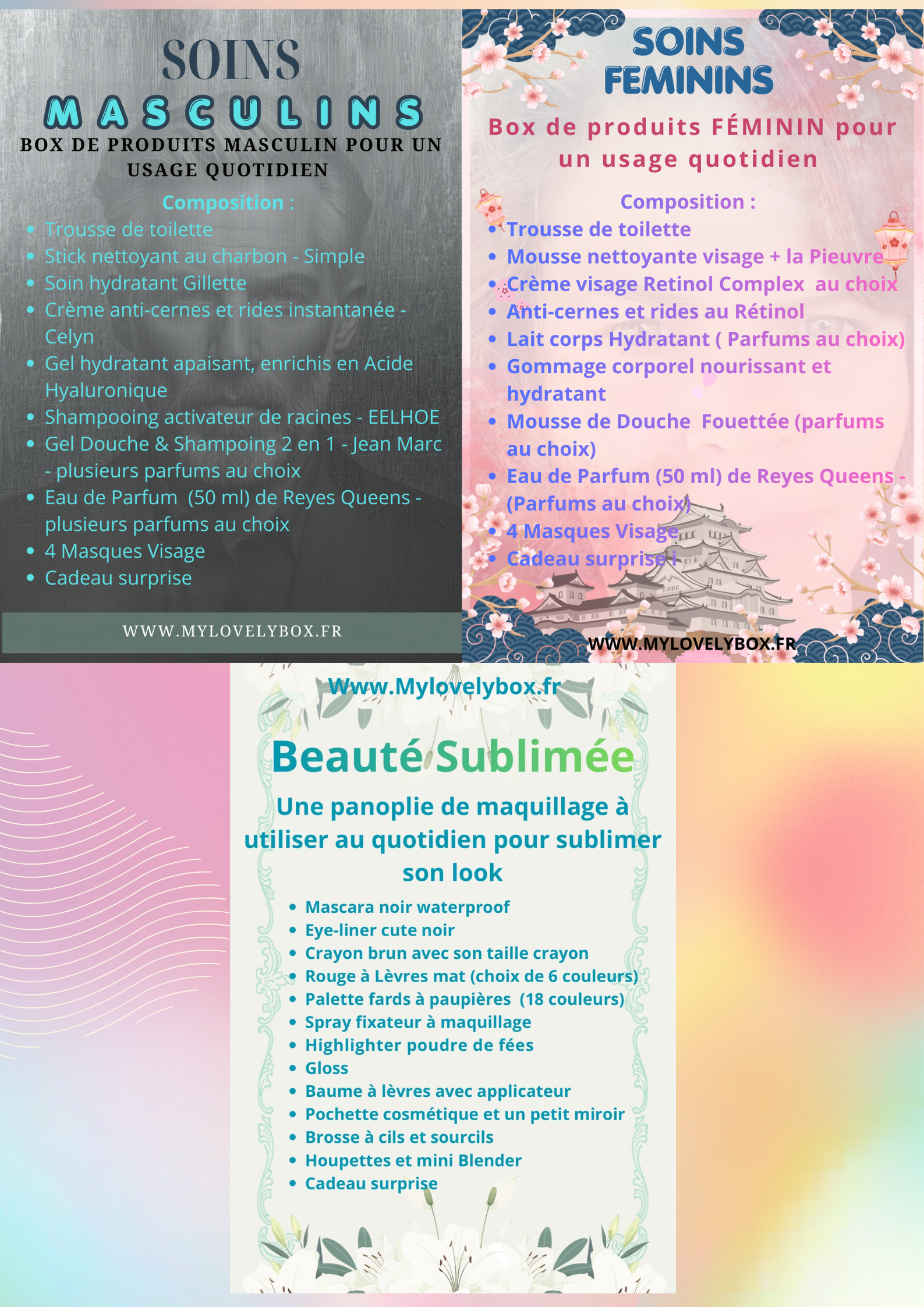 SOINS MASCULINS ou FÉMININS ou MAQUILLAGE