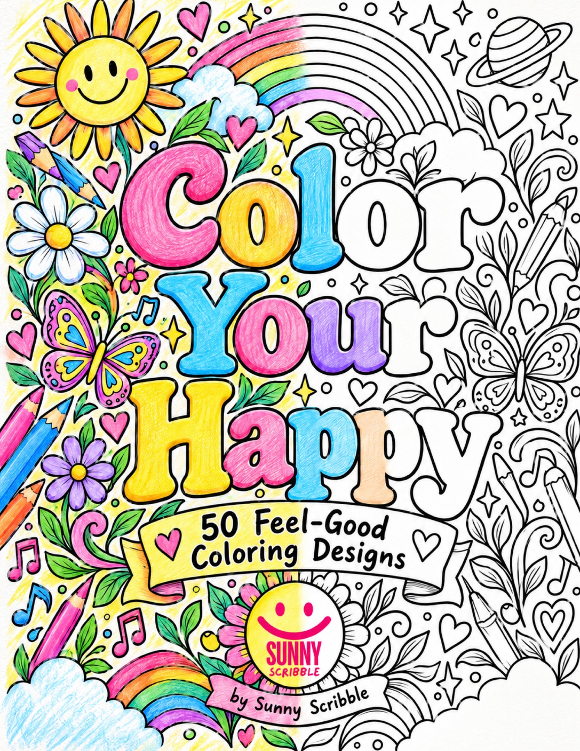 Color Your Happy: 50 Inspirational Coloring Designs