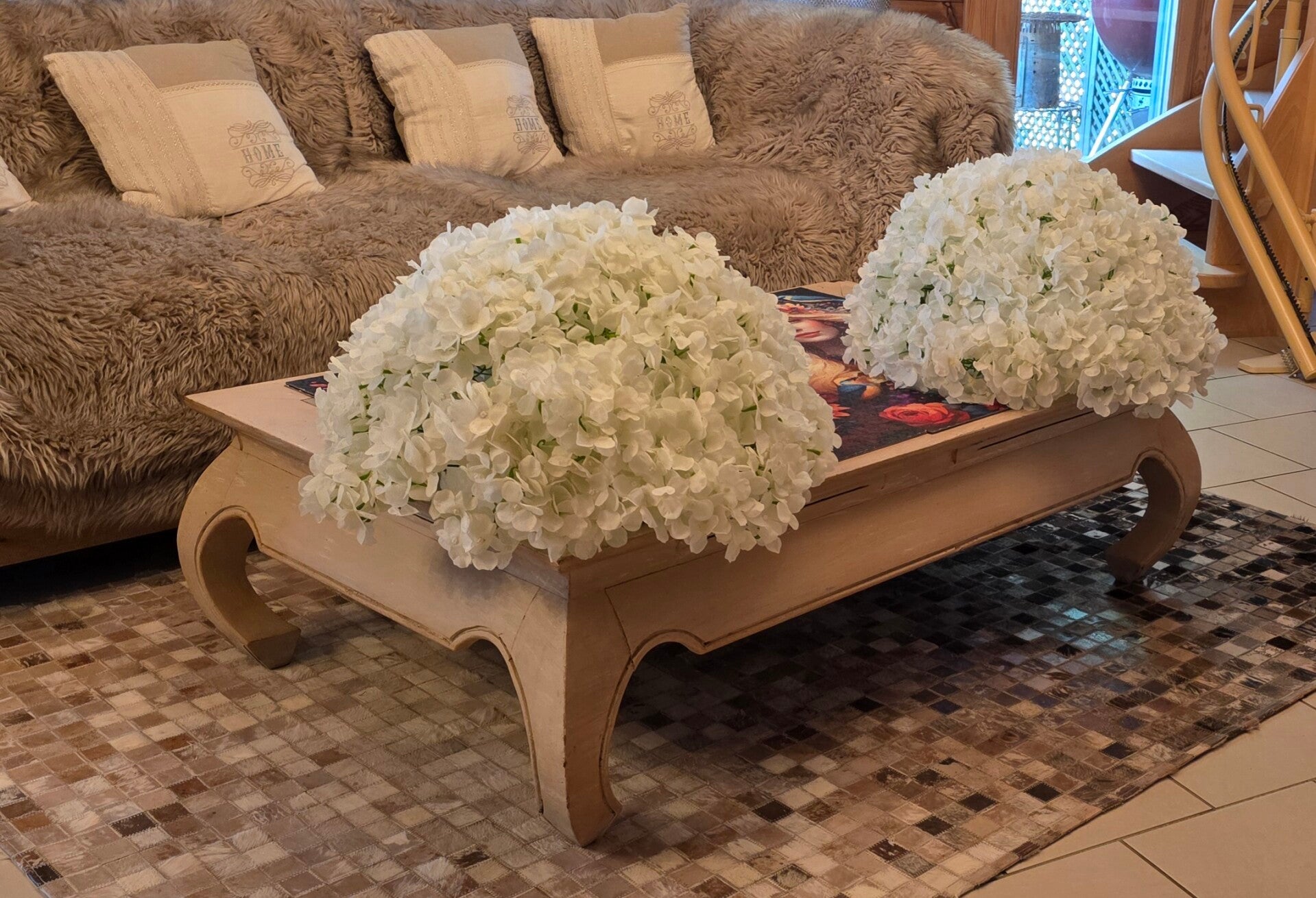 Chrysanthèmes blanc diamètre 60 cm lot de 3