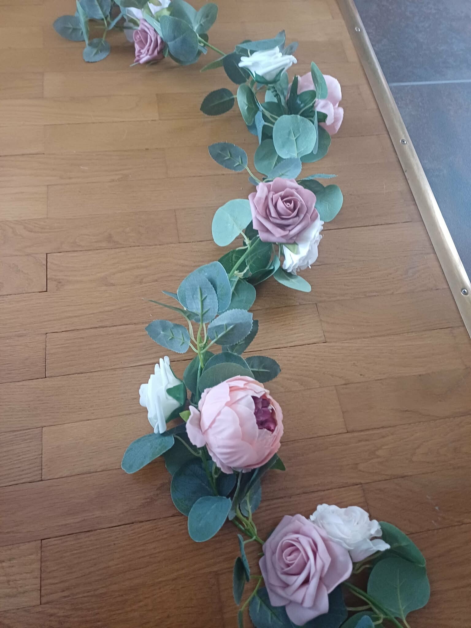 Guirlande rose, terracotta, blanche