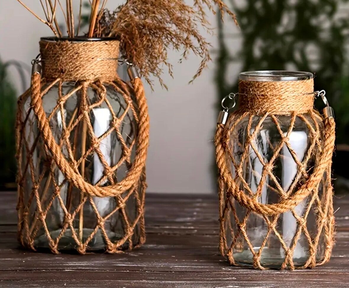 Vases en verre tressé lot de 2