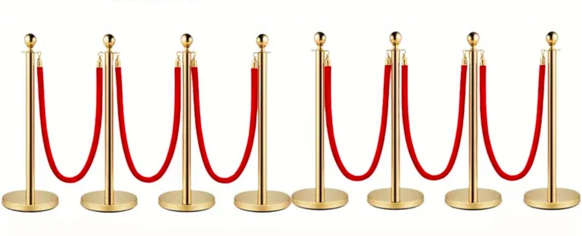 Poteaux plus tapis rouge ou blanc pailleté