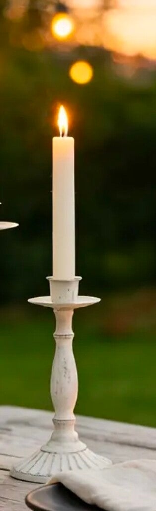 Bougeoir 1 bras blanc
