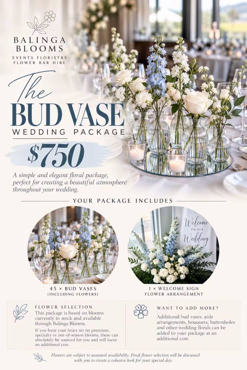 The Bud Vase Wedding Package