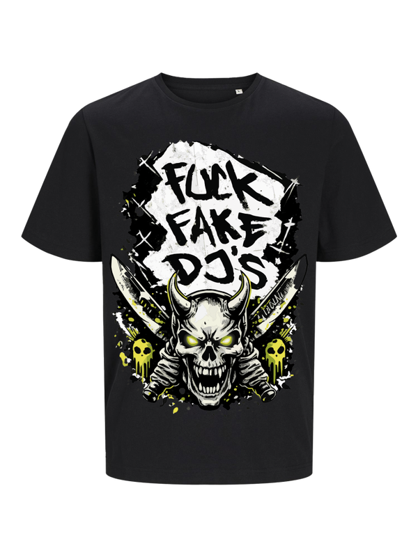 Sunny D - Fuck fake Dj's with Skull Design front black