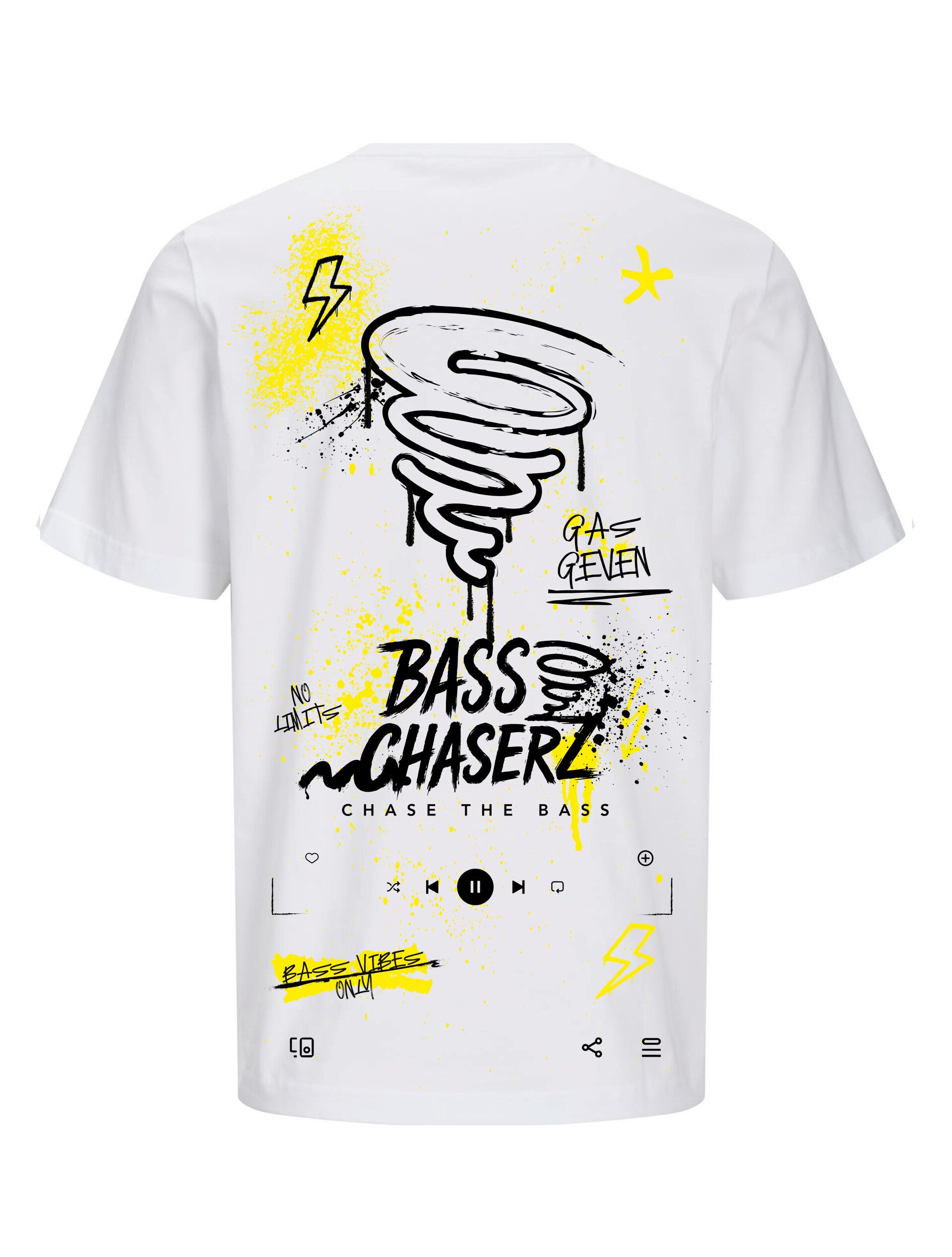 Bass Chaserz T-Shirt - colour Chaos- wit/geel