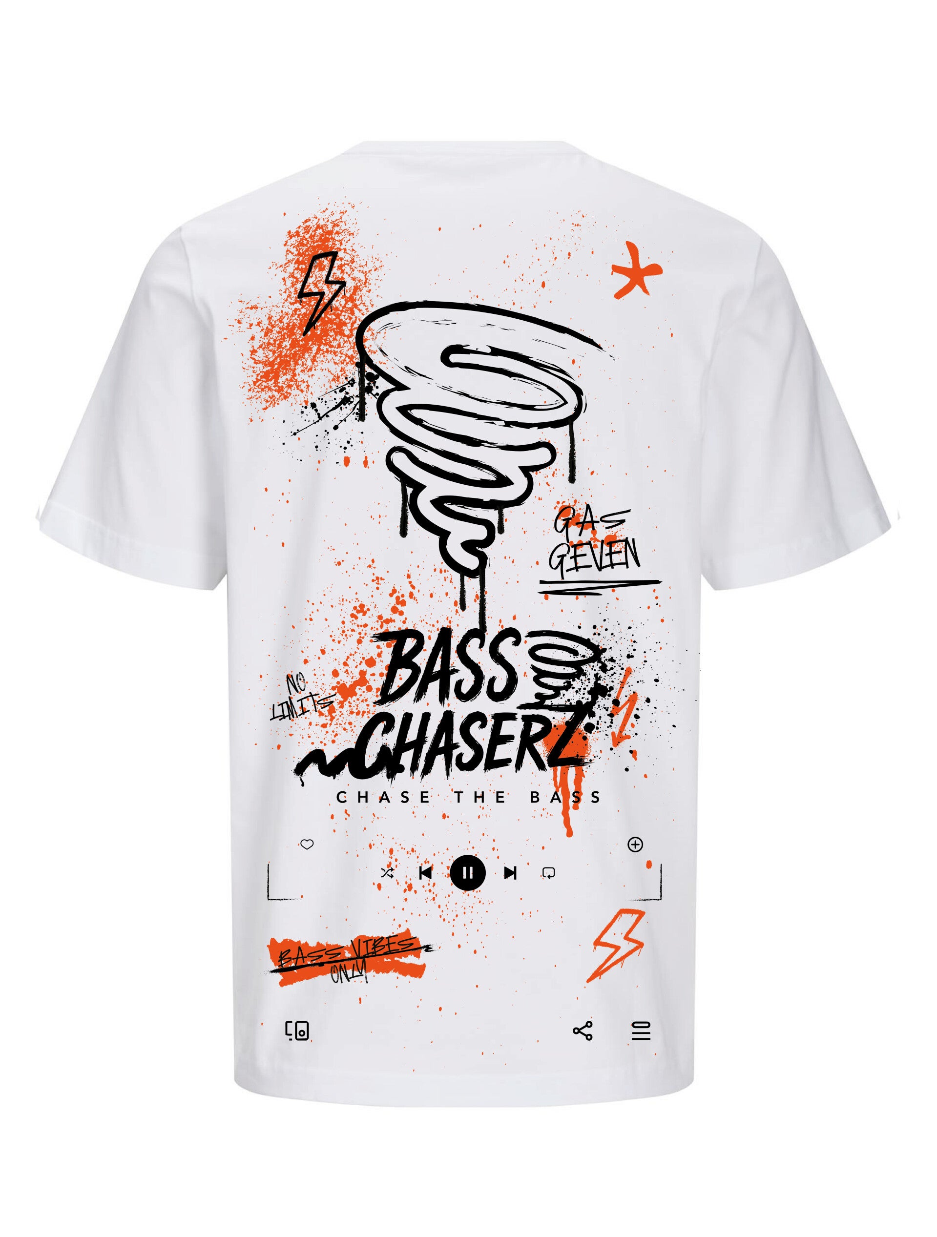 Bass Chaserz T-Shirt - colour Chaos wit/oranje