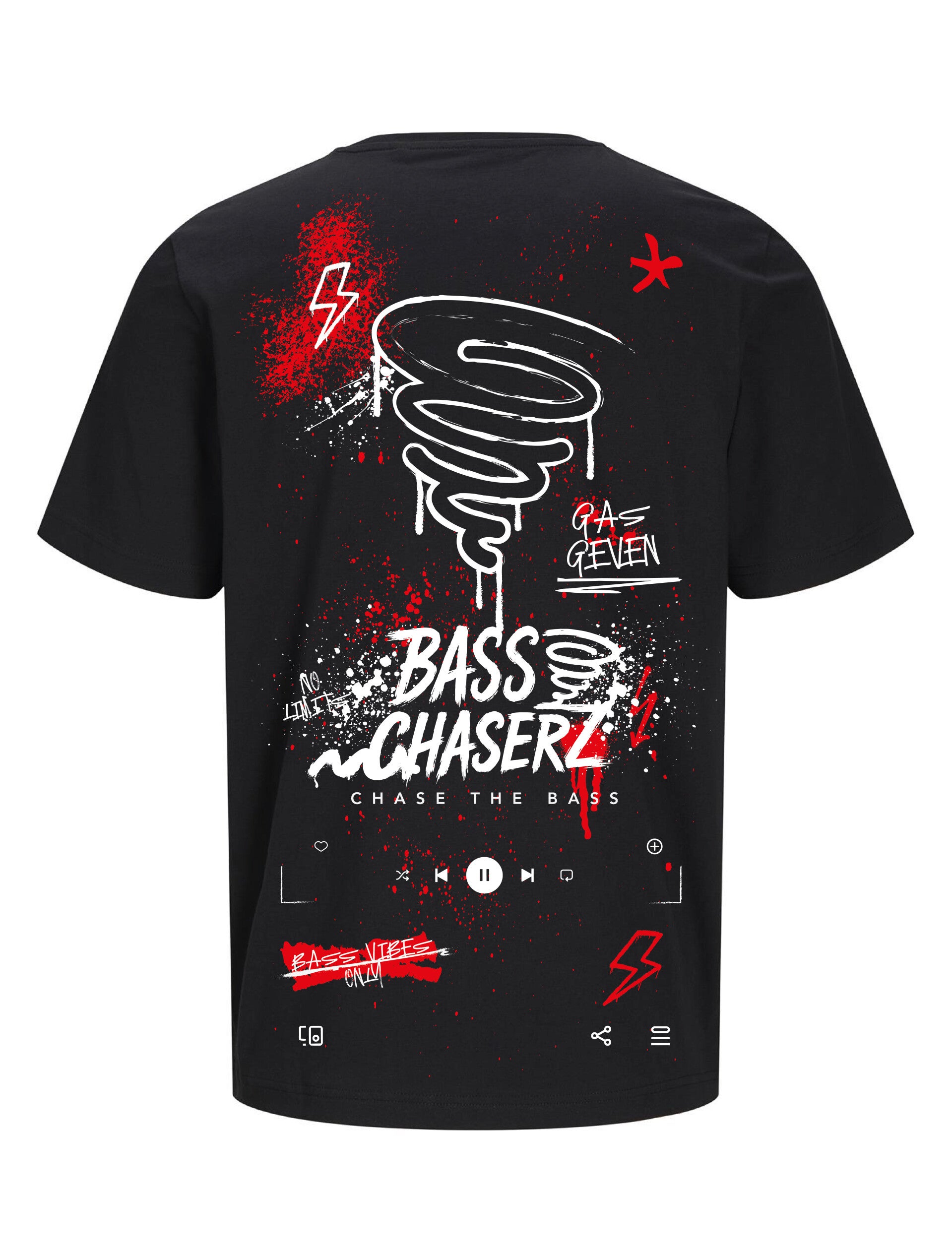 Bass Chaserz T-Shirt - colour Chaos- zwart/rood