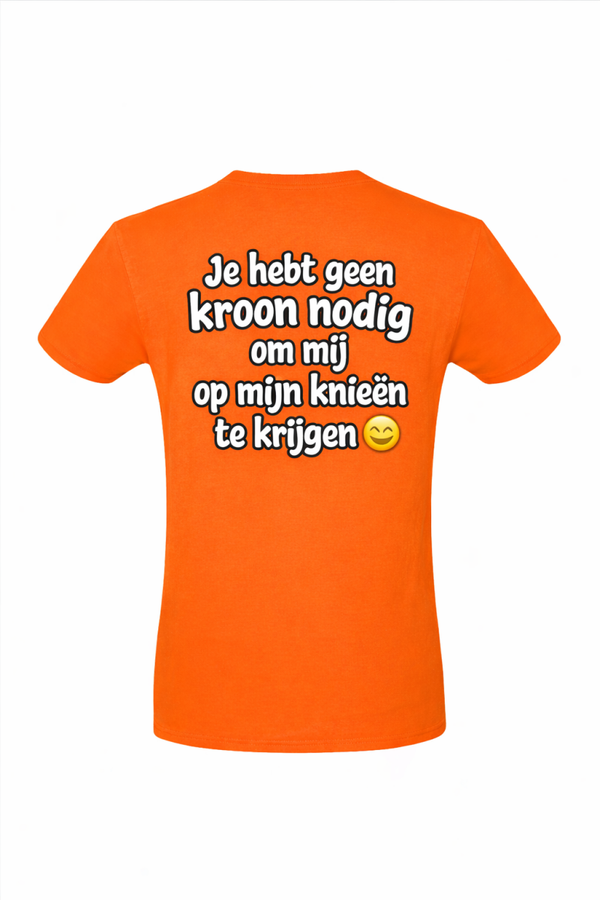 Damesshirt rugopdruk Geen kroon nodig