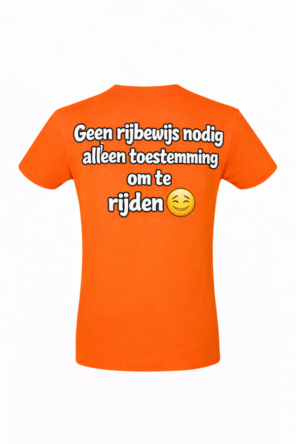 Damesshirt met als opdruk rijbewijs