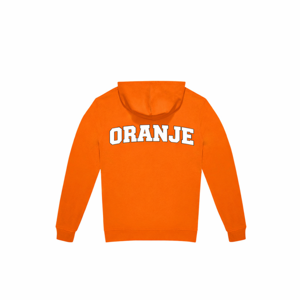 Oranje Hoodie met opdruk rug: ORANJE