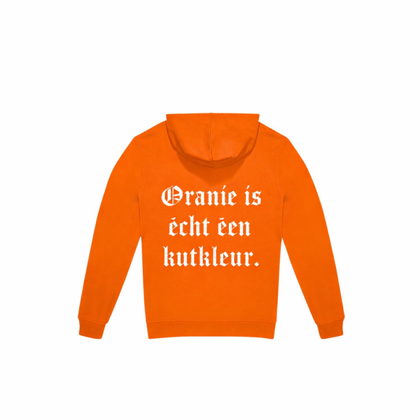 Oranje hoodie Oranje is een kleur ruglogo