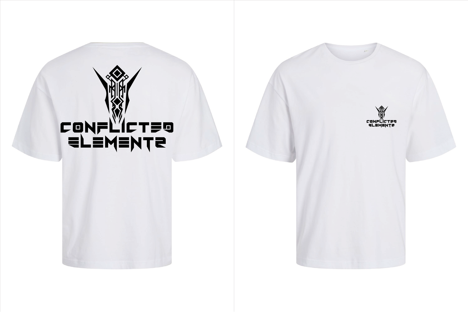 Witte T-shirt Conflicted Elements,