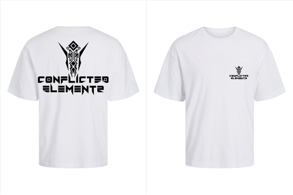 Witte oversize tshirt  Conflicted Elements