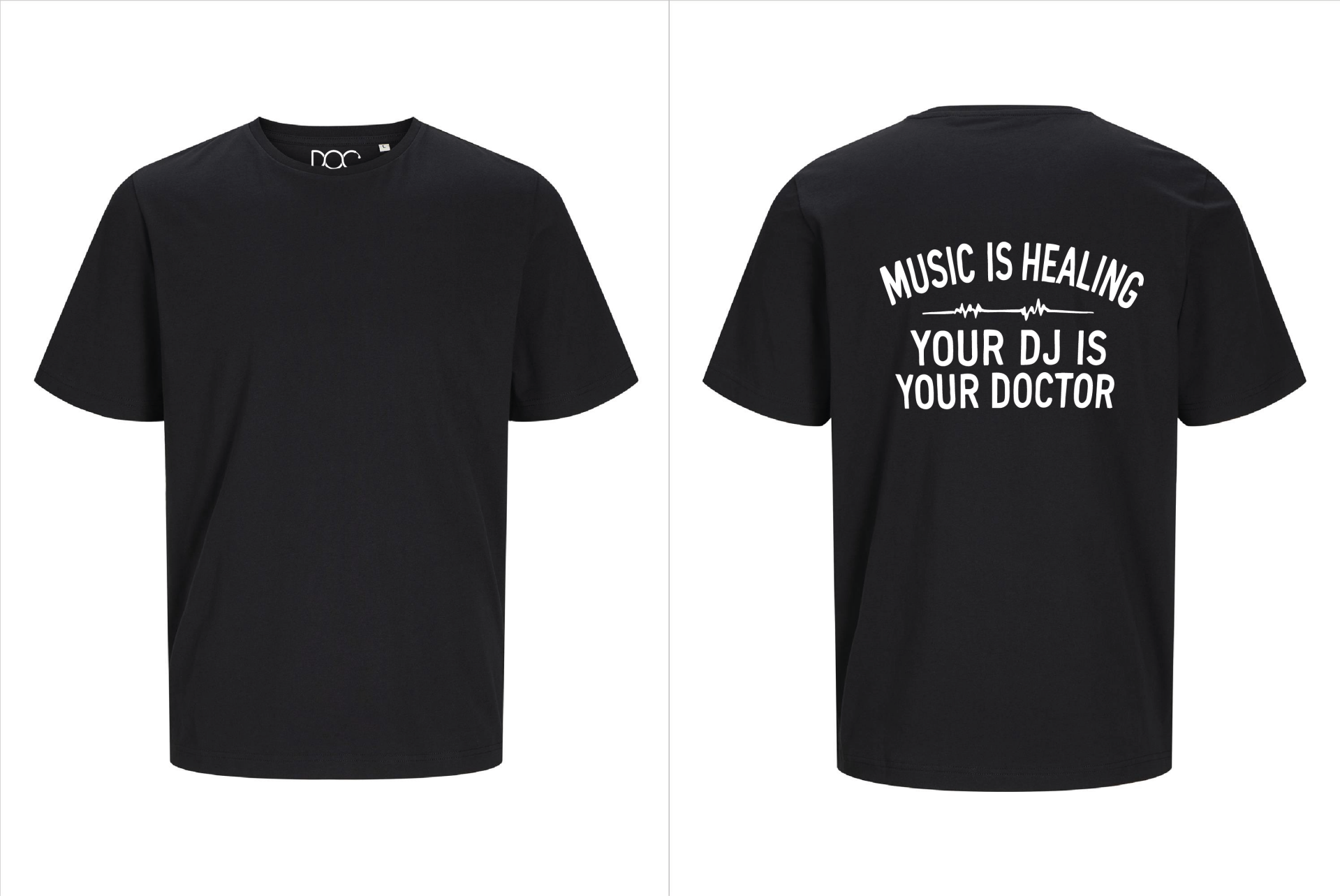 Zwart Jack & Jones “Your DJ Is Your Doctor” T-shirt Back