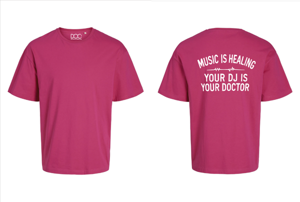 Roze Jack & Jones “Your DJ Is Your Doctor” T-shirt Back