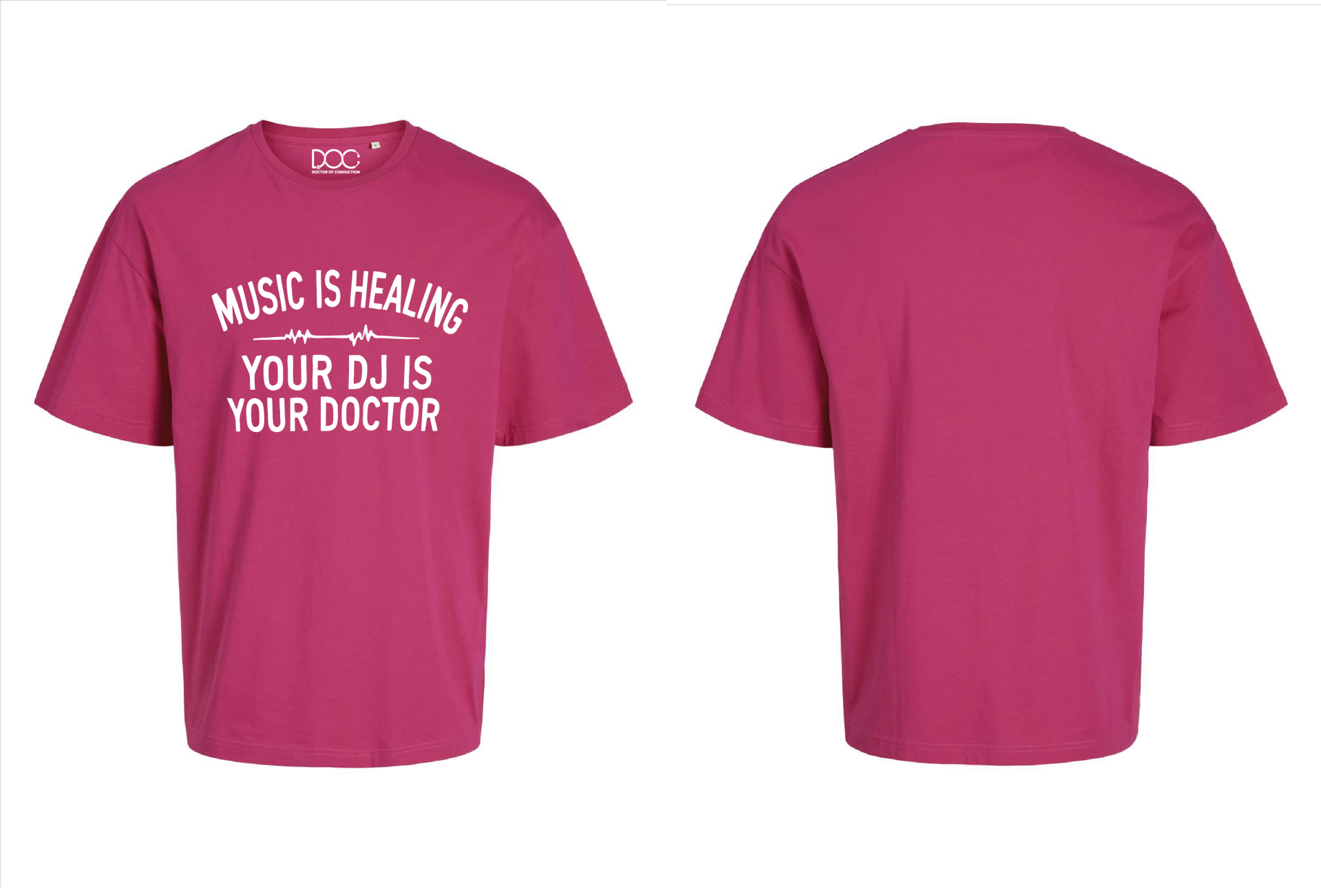 Jack & Jones Doctor of Conduction “Music Is Healing” Roze T-shirt