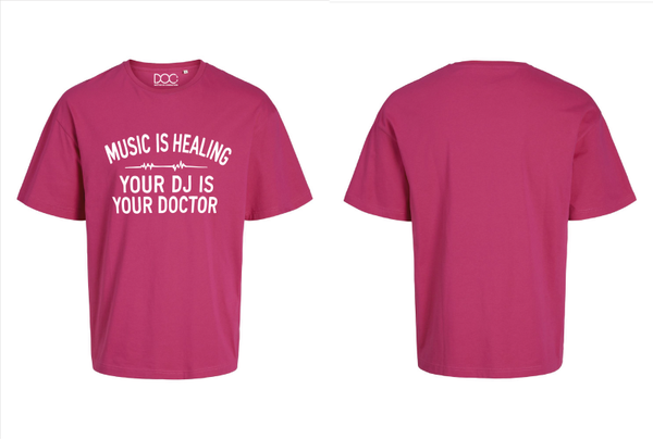 Jack & Jones Doctor of Conduction “Music Is Healing” Roze T-shirt