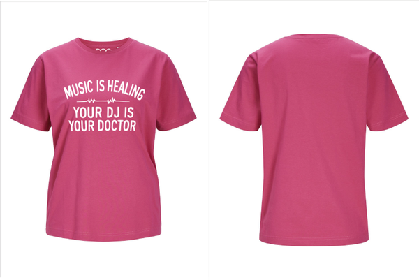 Jack & Jones DJ Doctor dames T-shirt roze voorkant