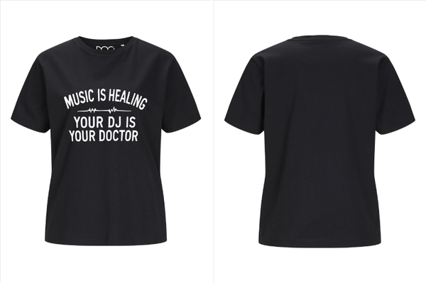 Jack & Jones DJ Doctor dames T-shirt zwart voorkant