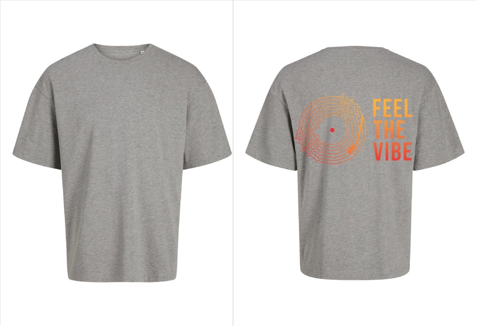 T-Shirt Rene Ablaze – “Feel The Vibe gekleurd" Grijs