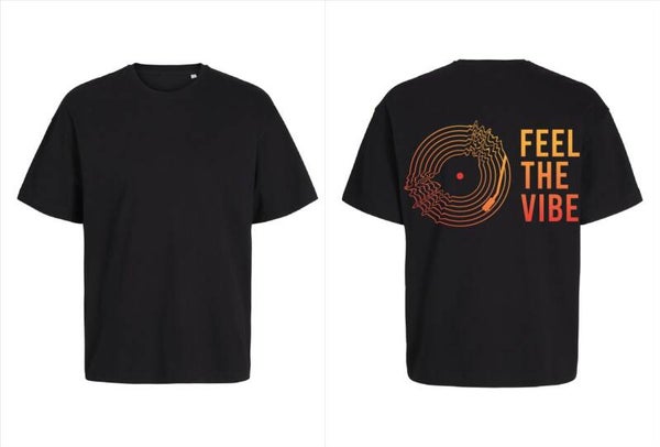 T-Shirt Rene Ablaze – “Feel The Vibe gekleurd" Zwart