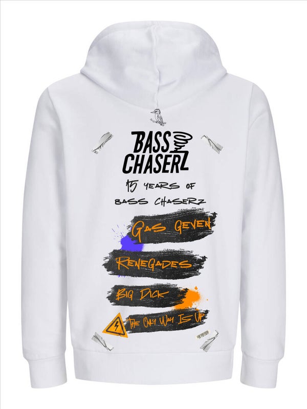 Bass Chaserz Hoodie – 15 Years Edition (Jack & Jones) White