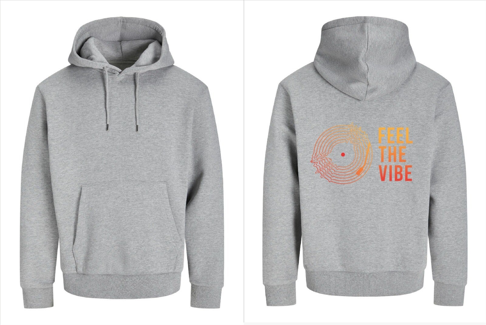 Hoodie Rene Ablaze – “Feel The Vibe gekleurd" grijs