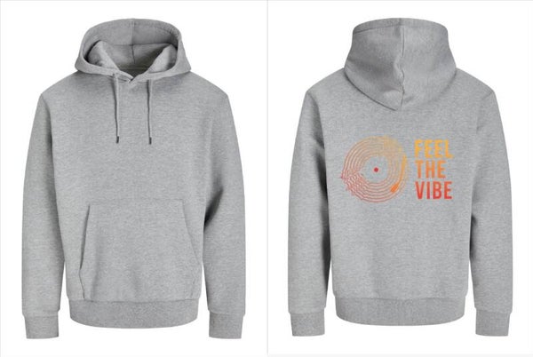 Hoodie Rene Ablaze – “Feel The Vibe gekleurd" grijs