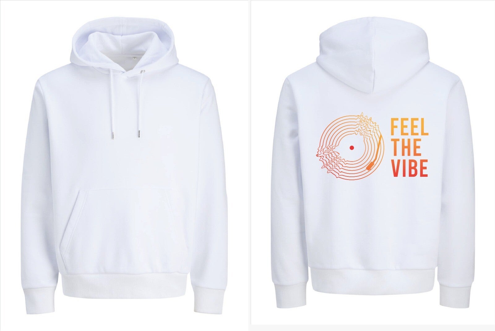 Hoodie  Rene Ablaze – “Feel The Vibe gekleurd" Wit