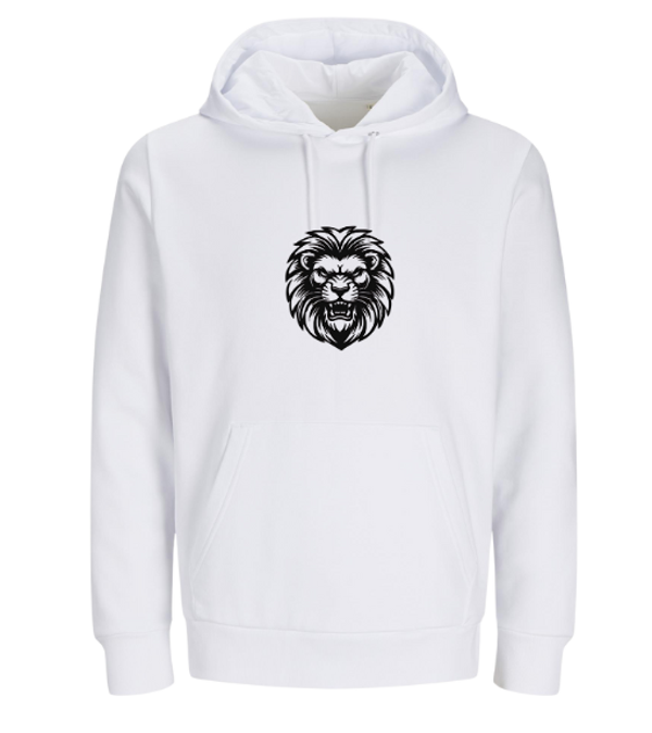 Witte hoodie Hollands Glorie Leeuw kleine logo voorkant