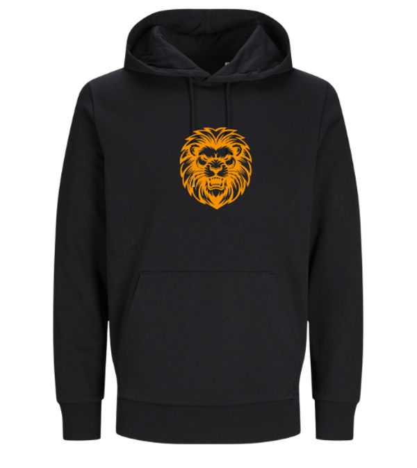 Zwarte  Hoodie Hollands Glorie Leeuw oranje borst