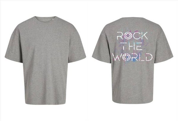 T-shirt Rock the World – René Ablaze grijs