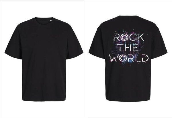 T-shirt Rock the World – René Ablaze zwart