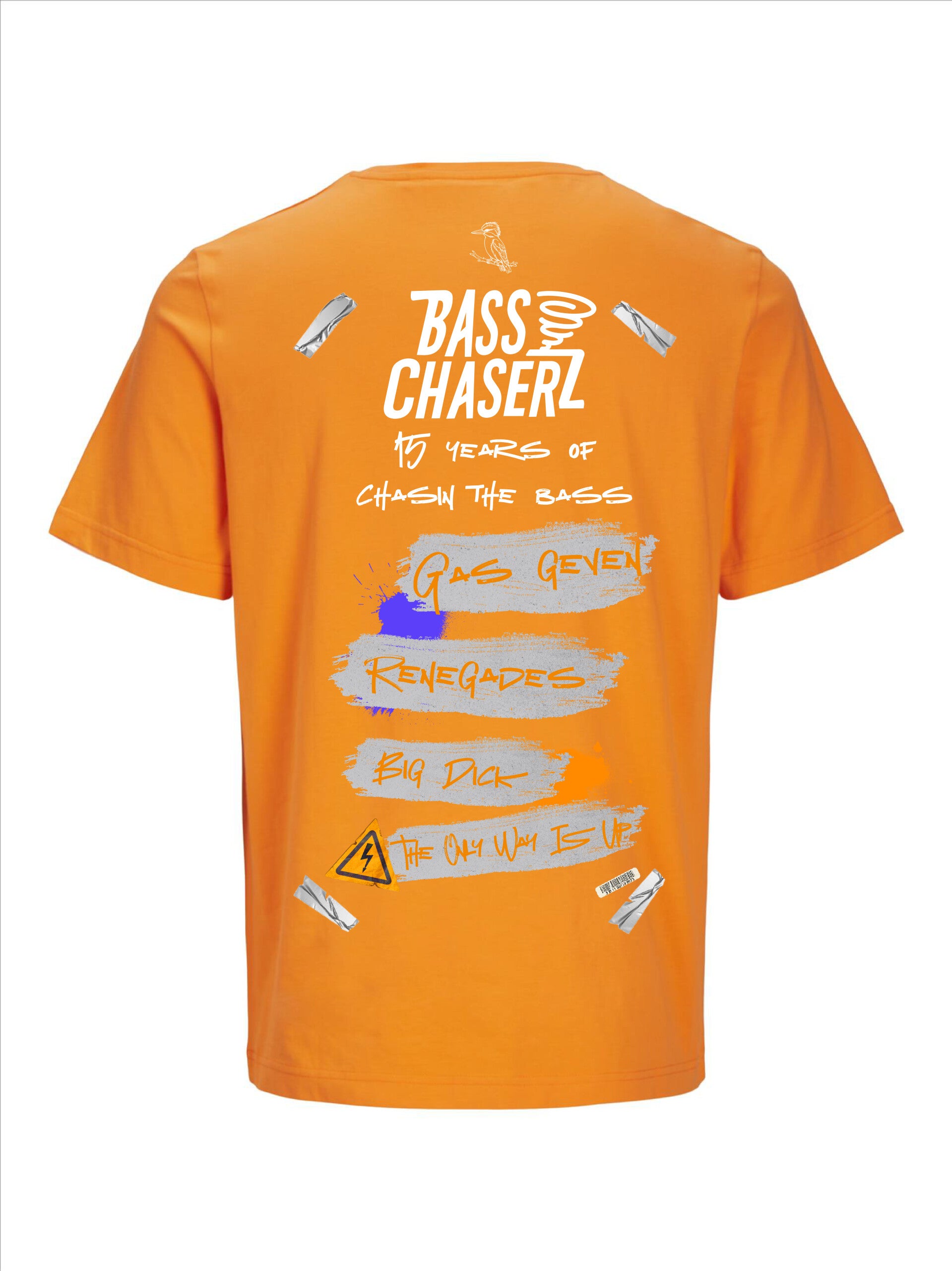 Bass Chaserz oversize T-shirt –  15 Years Jack & Jones oranje