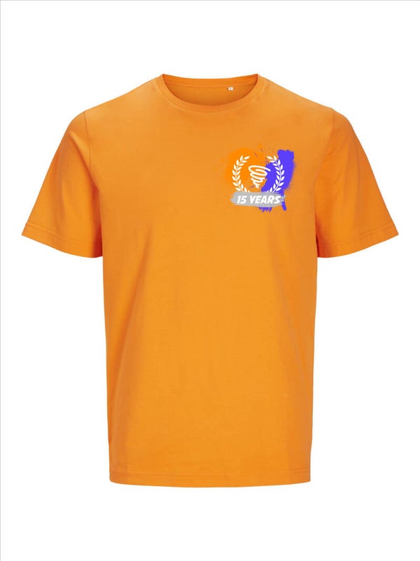 Bass Chaserz oversized T-shirt – Jack & Jones 15 Years oranje