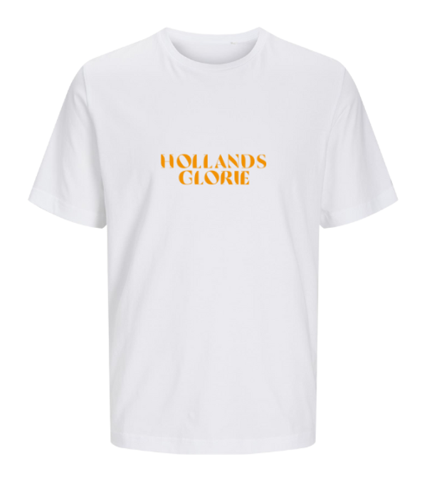 Witte Limited Edition T-shirt Hollands Glorie oranje voorkant